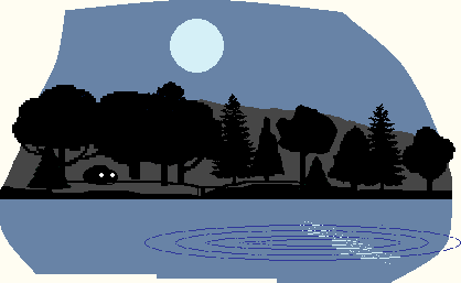 midnight swim lake with ripples in moonlight