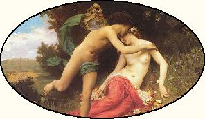 Flora and Zephyr by William-Adolphe Bouguereau painting of Flora and Zephyr