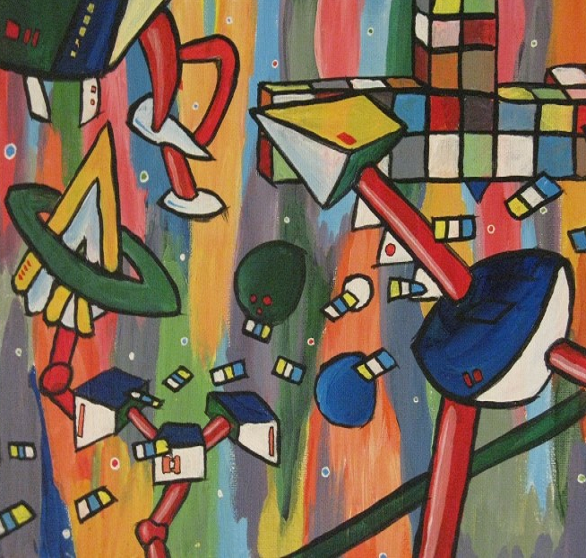 Molecular biology is the subject of this painting by Brendan McHale